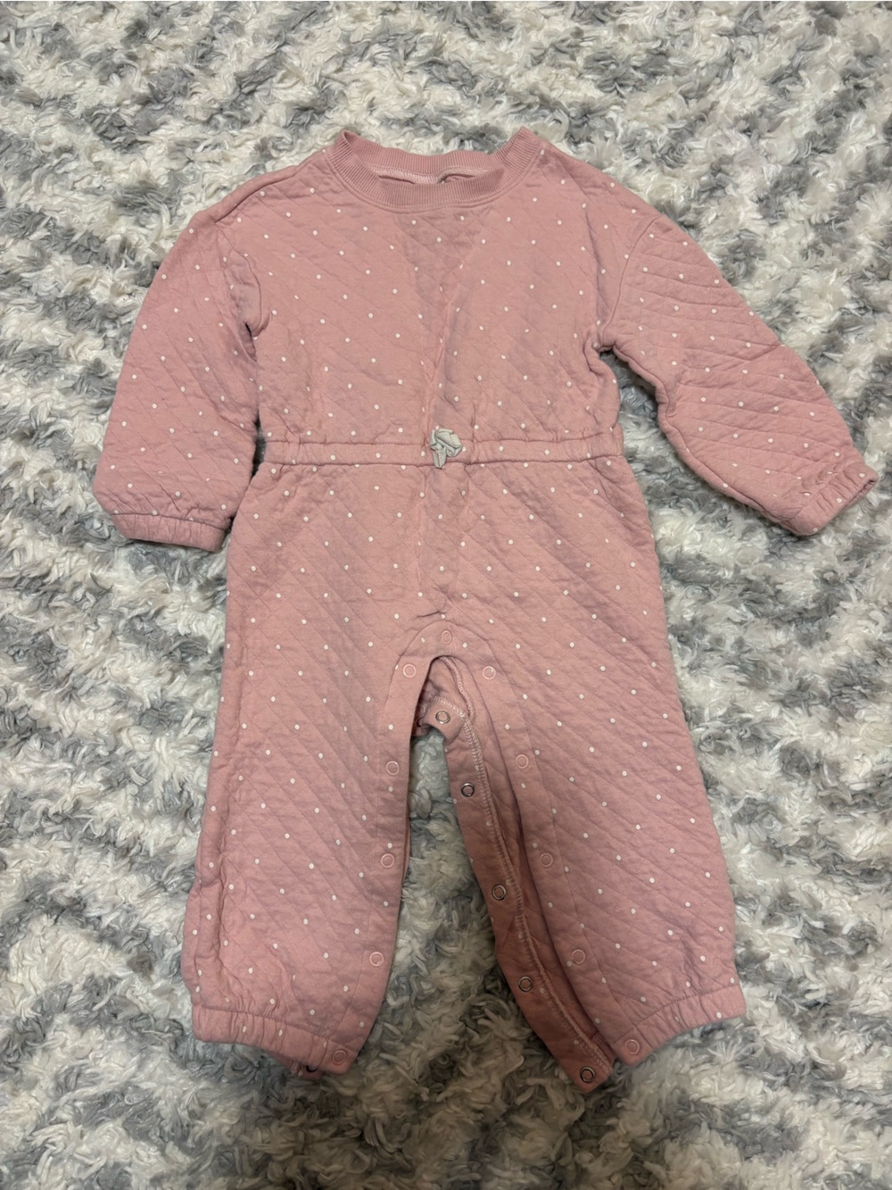 Carter's Quilted Mauve Jumpsuit with Dot Print